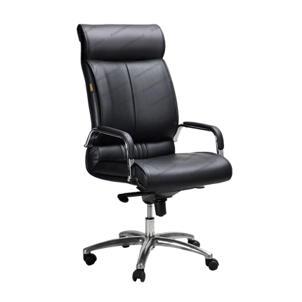 Kursi direktur Subaru Hugo LCA Leather dengan kulit asli dan kaki aluminium premium.