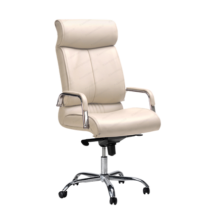 Kursi direktur Subaru Hugo LC CR dengan headrest dan kaki chrome premium.