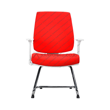 Red office chair with a white frame on a white background Kursi kerja ergonomis dengan desain modern Minimalis - KANTORKU
