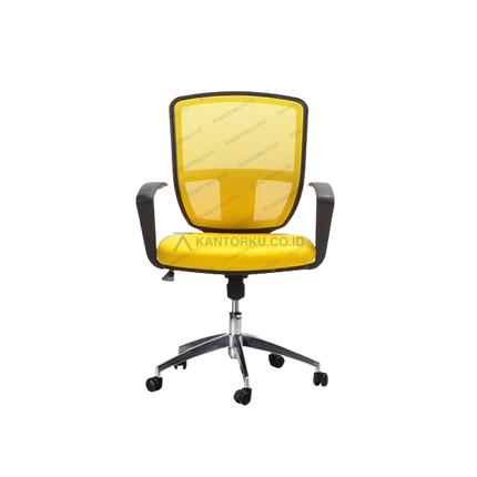 Kursi staf Savello Inspira GT1A ergonomis dengan aluminium footbase dan armrest modern Kantorku