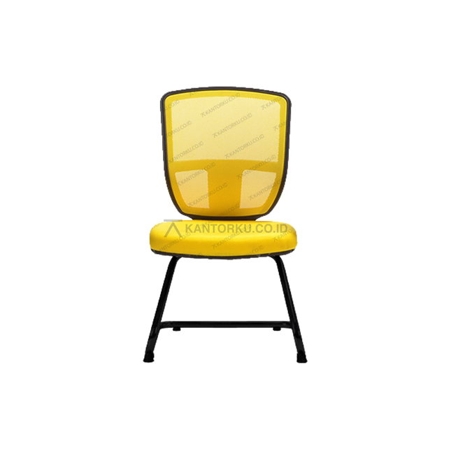 Kursi hadap Savello Inspira V ergonomis dengan kaki cantilever powder coating hitam elegan Kantorku