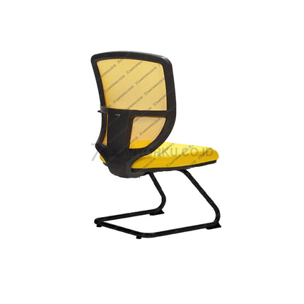 Kursi rapat Savello Inspira V modern dengan finishing powder coating hitam yang mewah Kantorku.co.id