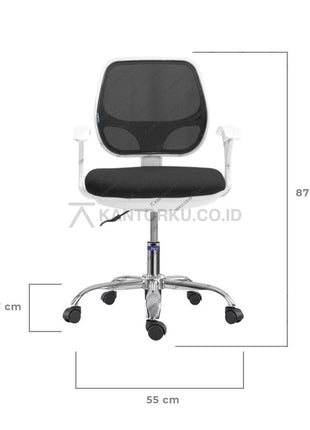 Kursi kerja Javico I W-CR modern dengan desain mewah, armrest ergonomis, dan frame chrome kuat – KANTORKU.CO.ID