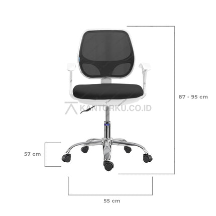 Kursi kerja Javico I W-CR modern dengan desain mewah, armrest ergonomis, dan frame chrome kuat – KANTORKU.CO.ID