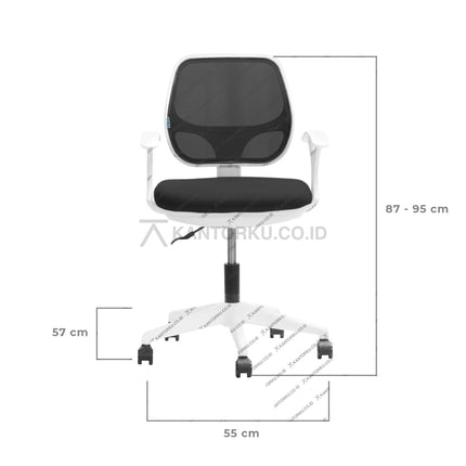Kursi kerja Javico I W-FW modern dengan desain elegan, armrest ergonomis, dan frame kaki kokoh – KANTORKU.CO.ID