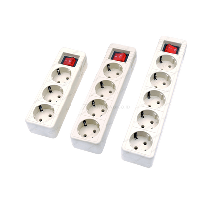 Stop kontak saklar Jupiter 3–5 lubang panjang 3M dengan colokan terminal – Tersedia di Kantorku.