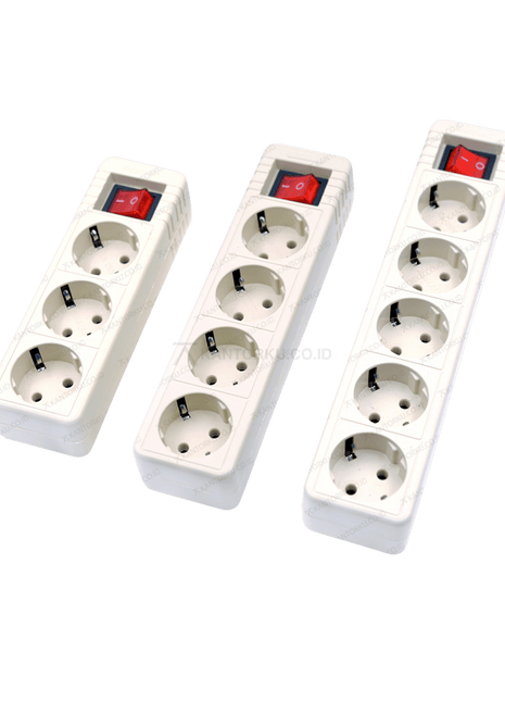 Stop kontak saklar Jupiter 3–5 lubang panjang 3M dengan colokan terminal – Tersedia di Kantorku.