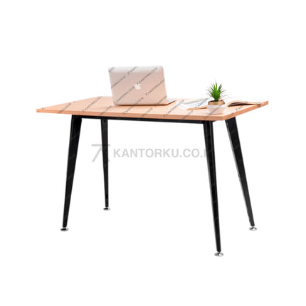 Meja kerja serbaguna modern Ergotec dengan kaki besi kokoh dan desain elegan Kantorku