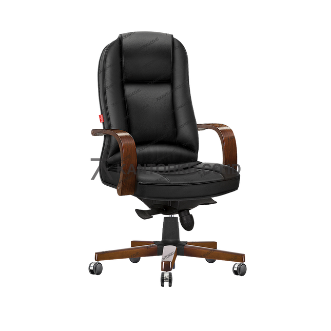 Ichiko Kenzo I WD HDT Leather kursi kantor elegan kayu dan oscar premium — kantorku.co.id