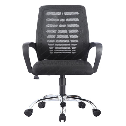 Kursi Kantor Lunar KJM 04 dengan kaki chrome elegan dan modern – KANTORKU