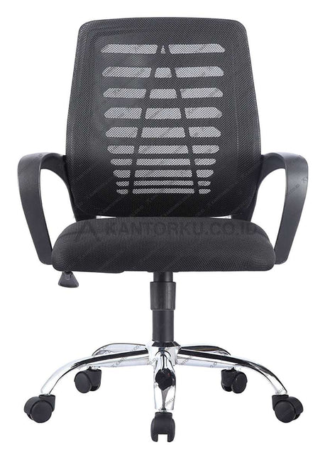 Kursi Kantor Lunar KJM 04 dengan kaki chrome elegan dan modern – KANTORKU