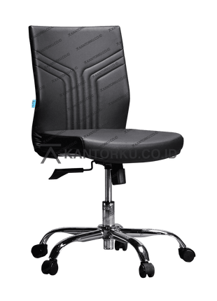 Kursi kantor sandaran ergonomis dengan kaki chrome kokoh — kantorku