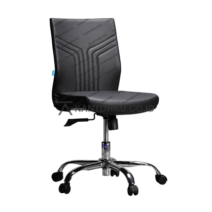 Kursi kantor sandaran ergonomis dengan kaki chrome kokoh — kantorku