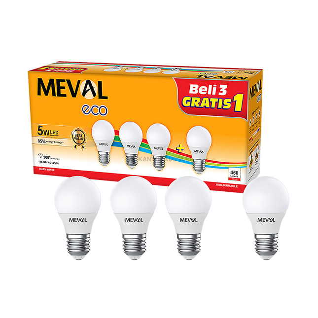 Lampu LED MEVAL ECO 5W dengan Cahaya Terang dan Merata