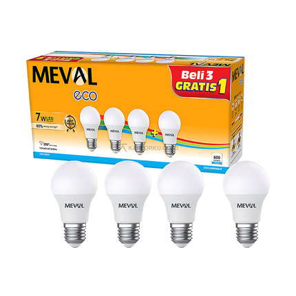 Lampu LED MEVAL ECO 7W 600 Lumens untuk Rumah dan Komersial