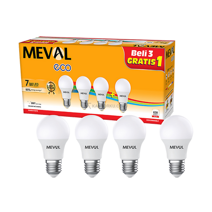 Lampu LED 7W MEVAL ECO Hemat Energi hingga 85 Persen