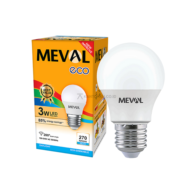Lampu LED MEVAL Eco 3W SNI untuk Pencahayaan Rumah