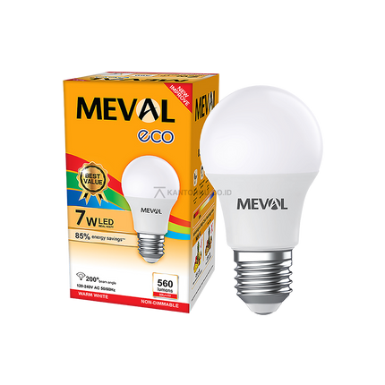 Lampu LED Bulb MEVAL Eco 7W Warm White untuk Rumah