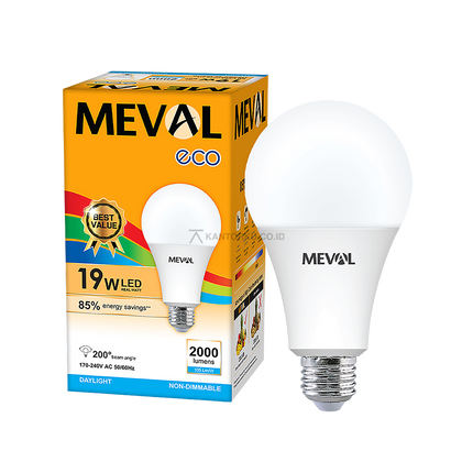 Lampu LED MEVAL Eco 19W dengan Sudut Pencahayaan 200 Derajat