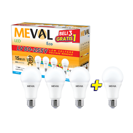 Lampu LED MEVAL Eco LV 15W Sudut Pancaran 220 Derajat