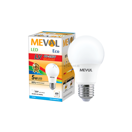 Lampu LED Bulb MEVAL Eco LV 5W Hemat Energi 85 Persen