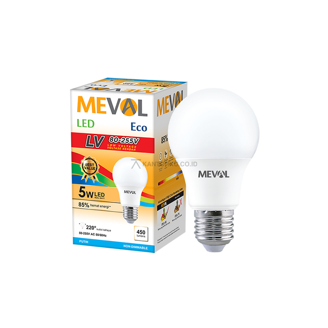 Lampu LED Bulb MEVAL Eco LV 5W Hemat Energi 85 Persen