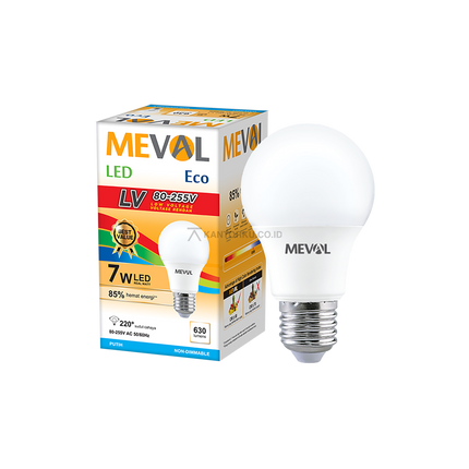 Lampu Putih LED Bohlam MEVAL Eco LV EBL 07A 7 Watt