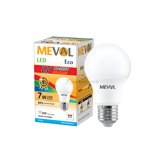 Lampu Putih LED Bohlam MEVAL Eco LV EBL 07A 7 Watt