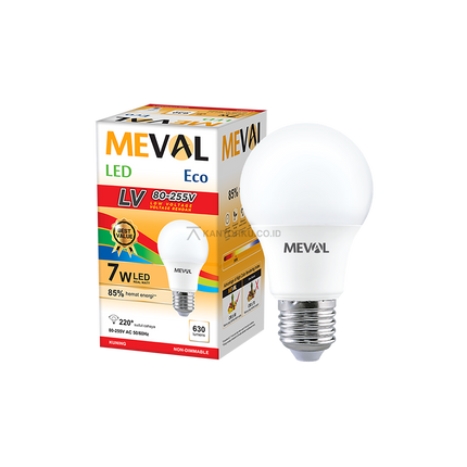 Lampu LED Bulb MEVAL Eco LV 7W 630 Lumens Cahaya Terang
