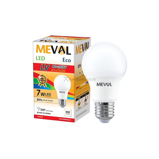 Lampu LED Bulb MEVAL Eco LV 7W 630 Lumens Cahaya Terang
