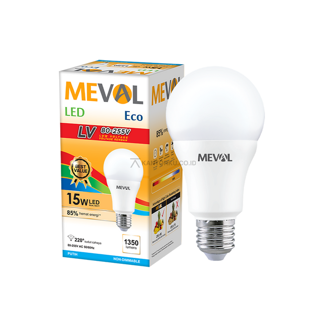 Lampu LED MEVAL Eco LV 15W Terang 1350 Lumen untuk Rumah
