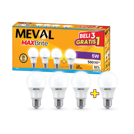 Lampu LED MEVAL MaxBrite 5W Hemat Energi hingga 90%