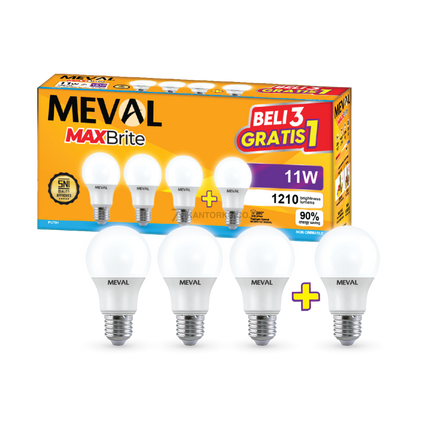 Lampu LED MEVAL MaxBrite 11W Penerangan Luas dan Efisien