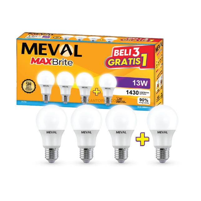 Lampu LED MEVAL MaxBrite 13W Cahaya Terang untuk Kebutuhan Modern