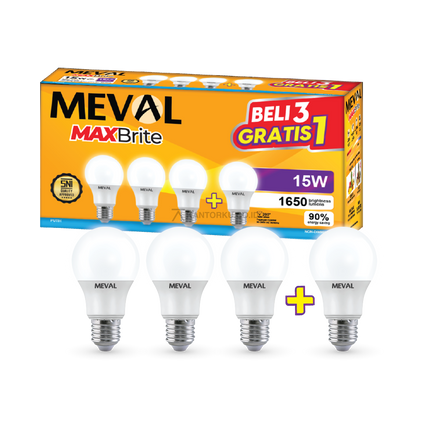 Lampu LED MEVAL MaxBrite 15W Hemat Listrik