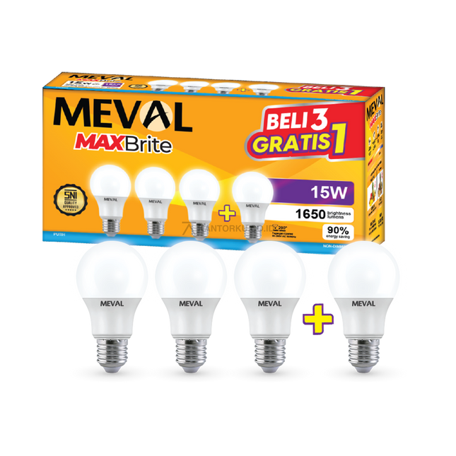 Lampu LED MEVAL MaxBrite 15W Hemat Listrik