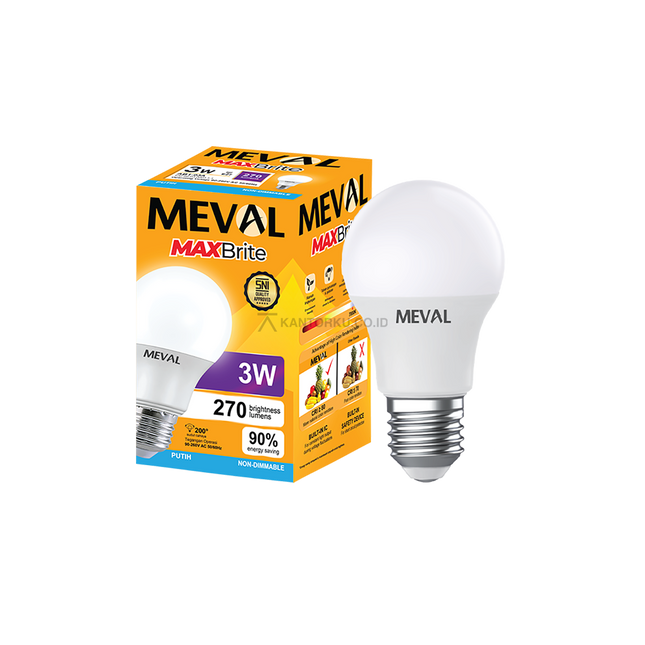 Lampu LED MEVAL MaxBrite 3W Desain Ringkas dan Praktis