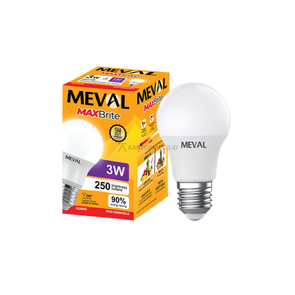 Lampu LED MEVAL MaxBrite 3W Warm White Hemat Energi