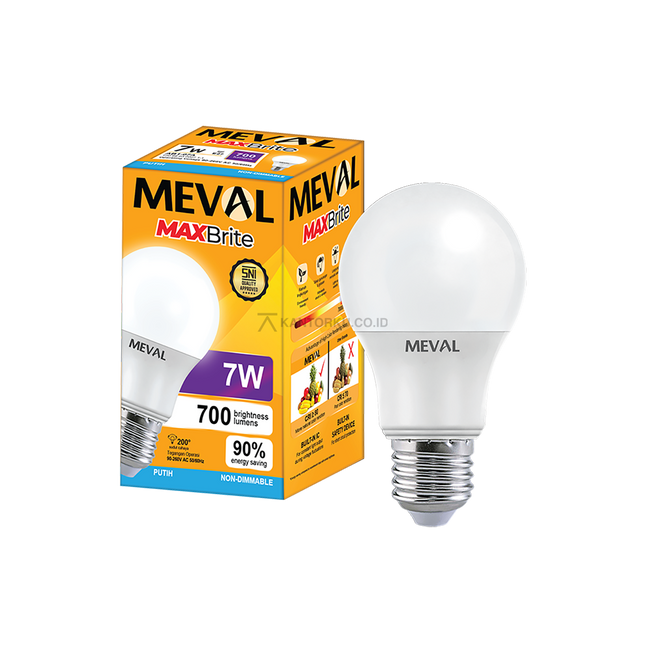 Lampu LED MEVAL MaxBrite 7W Cahaya Terang untuk Rumah