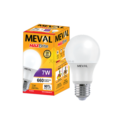 Lampu LED MEVAL MaxBrite 7W Warm White 660 Lumen