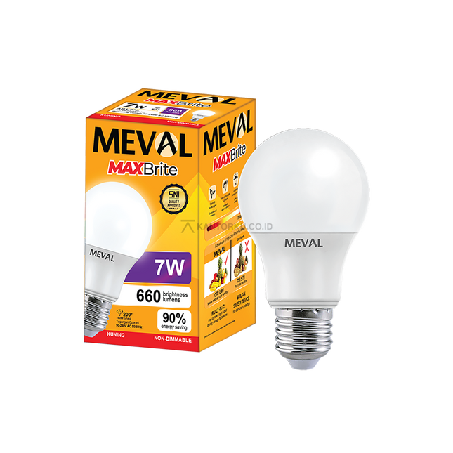 Lampu LED MEVAL MaxBrite 7W Warm White 660 Lumen