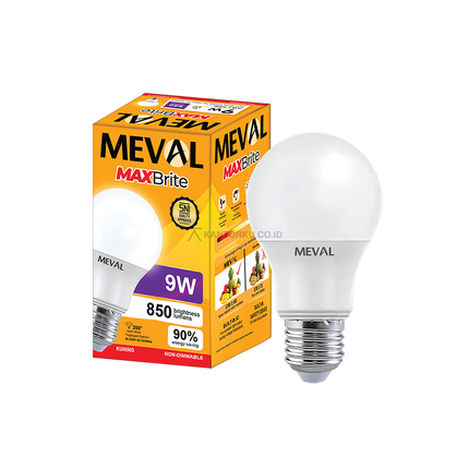 Lampu LED MEVAL MaxBrite 9W Hemat Listrik hingga 90%