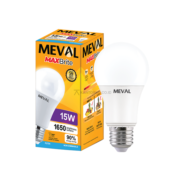 Lampu LED MEVAL MaxBrite 13W Putih Terang 1430 Lumen
