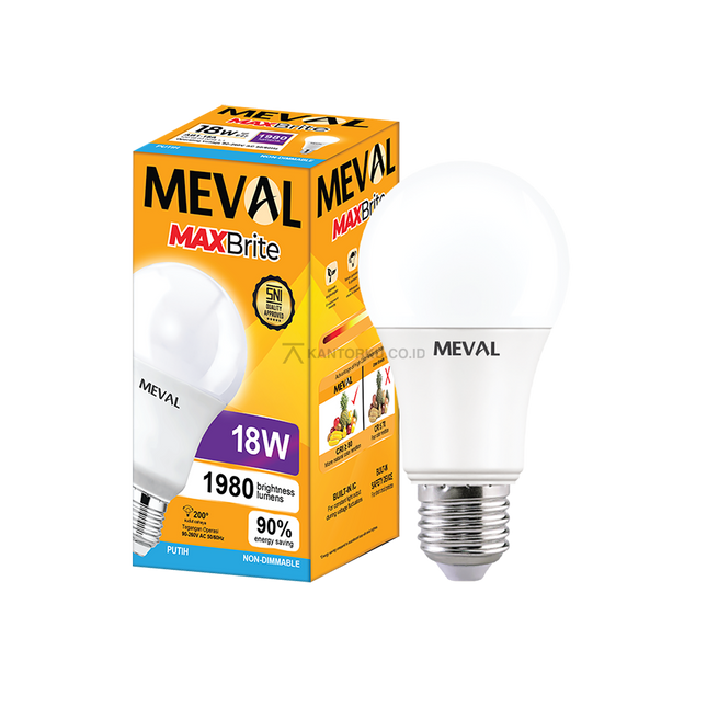 Lampu LED MEVAL MaxBrite 18W Sudut Cahaya Luas dan Merata