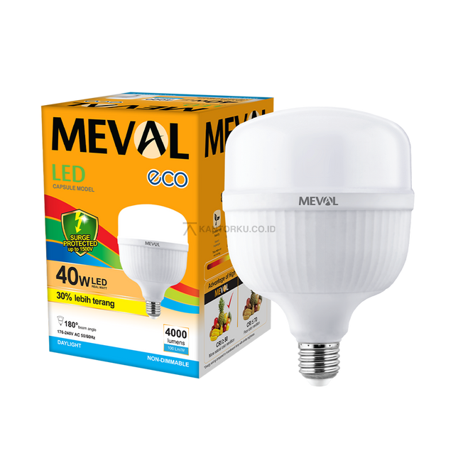Lampu LED MEVAL Kapsul Eco 40W Perlindungan Lonjakan 1500V