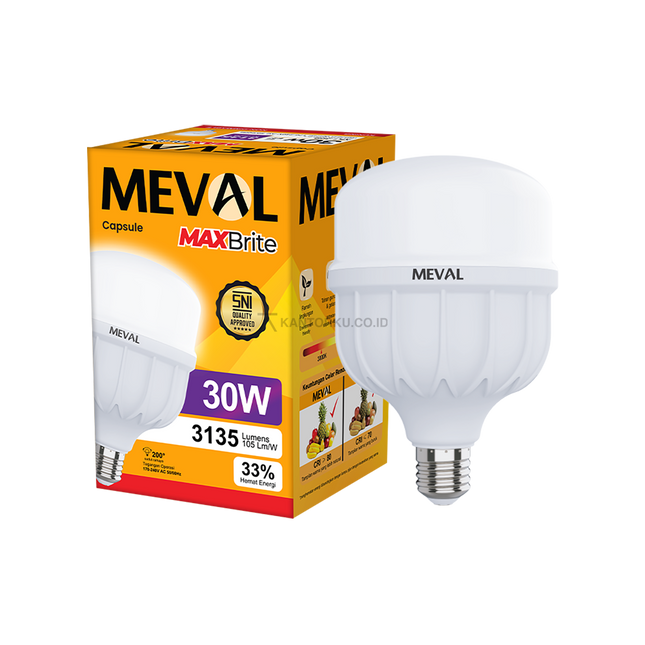 Lampu LED MEVAL Capsule MaxBrite 30W untuk Rumah