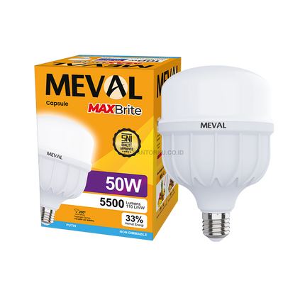 Lampu LED MEVAL Kapsul Maxbrite XK1 50A 50 Watt Tahan Lama