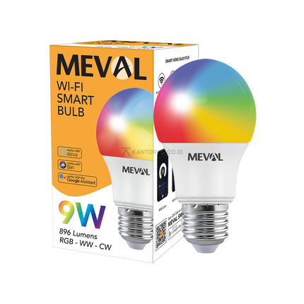 Lampu Wi-Fi Smart Bulb MEVAL 9W Cahaya Warna-warni