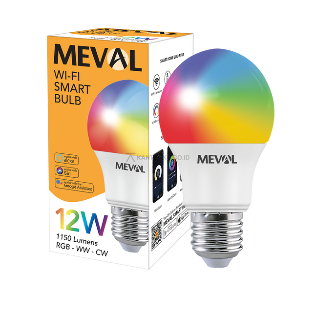 Lampu Wi-Fi Smart Bulb MEVAL 12W RGB WW CW