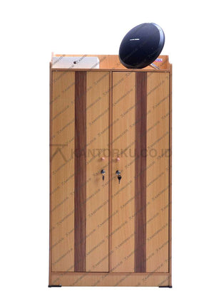 Lemari pakaian Big Panel LA413 2 pintu elegan dengan gantungan dan rak kantorku.co.id